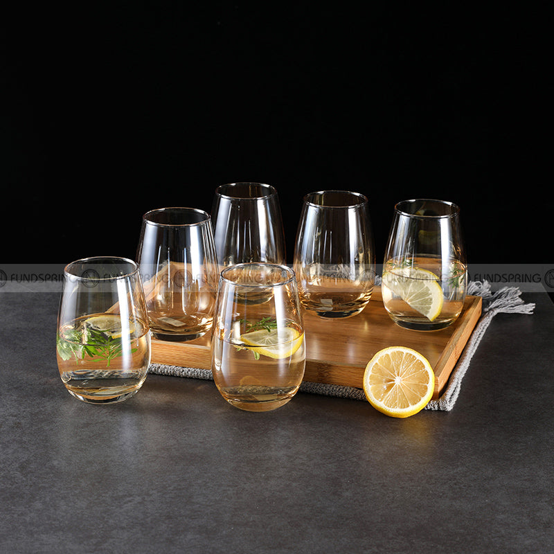 Lead Free Glass Tumblers Set of 6 Water Glass Beer Milk Juice Cups Lead Free Glass Tumblers Set of 6 Water Glass Beer Milk Juice Cups