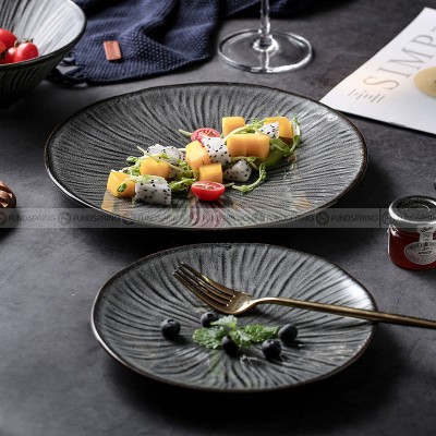 Glacier Tableware Ceramic Dinnerware Vintage Hat Bowls Grey Plates Glacier Tableware Ceramic Dinnerware Vintage Hat Bowls Grey Plates