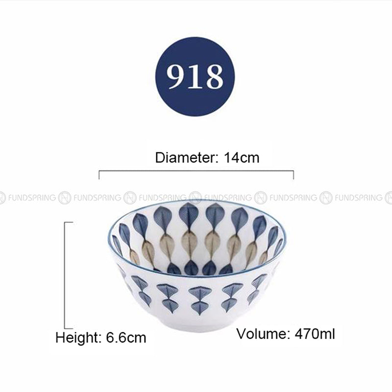 Japanese Blue and White Ceramic Bowl Underglazed 5.5" Bowl Set of 4 Japanese Blue and White Ceramic Bowl Underglazed 5.5" Bowl Set of 4
