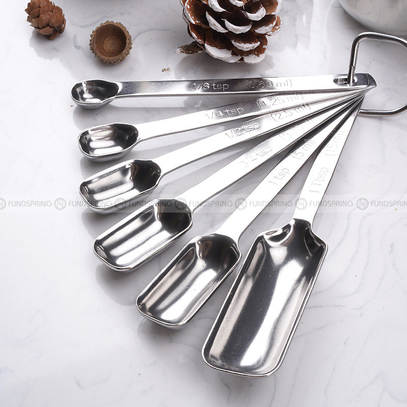 Baking Scales Measurement Spoons Set Stainless Steel Spoon Set of 6 Baking Scales Measurement Spoons Set Stainless Steel Spoon Set of 6