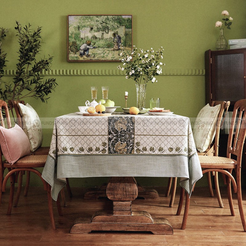 Hoopoe Tablecloth Vintage Tablecloth Thickened Spun Linen Table Cover Hoopoe Tablecloth Vintage Tablecloth Thickened Spun Linen Table Cover