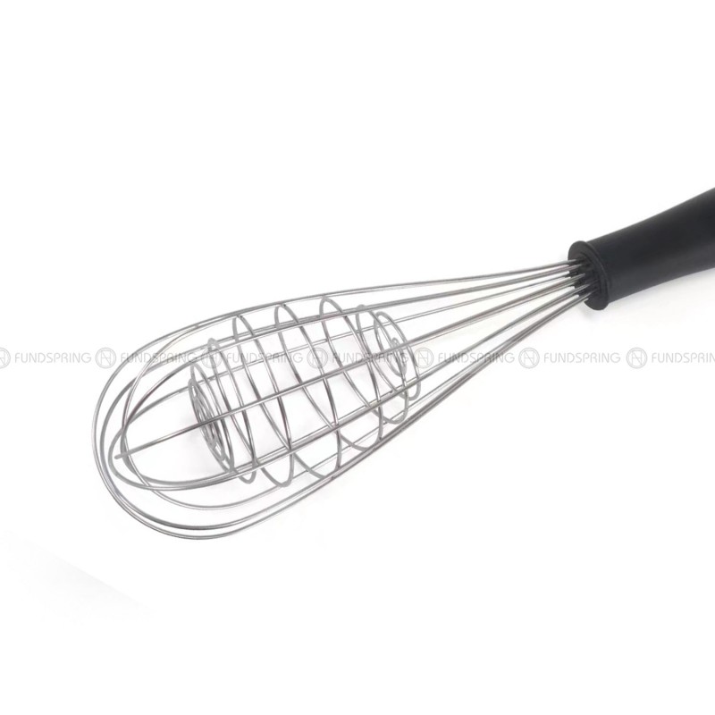 Effortless Egg Beating: Stainless Steel Rotary Whisk with Anti-Slip Grip Effortless Egg Beating: Stainless Steel Rotary Whisk with Anti-Slip Grip