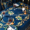 Rococo Tablecloth Blue Table Cover Retro Style Velvet Table Cloth Rococo Tablecloth Blue Table Cover Retro Style Velvet Table Cloth