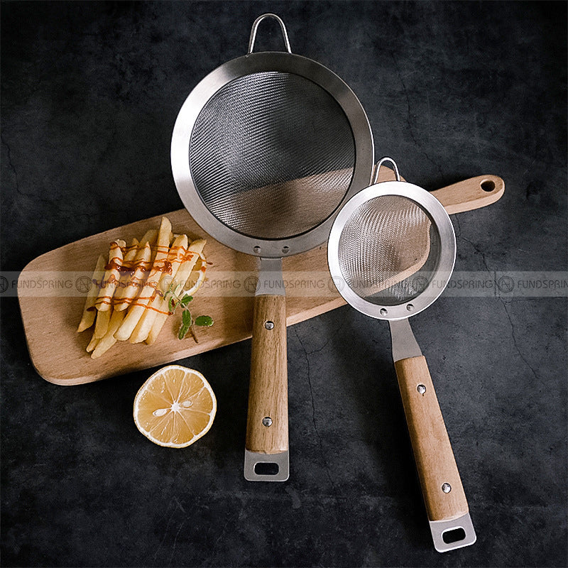 304 Stainless Steel Household Strainer Creative Wooden Handle Filter Spoon 304 Stainless Steel Household Strainer Creative Wooden Handle Filter Spoon