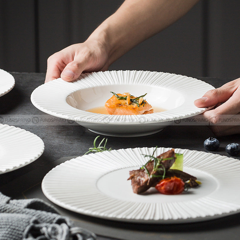 Nordic Dinnerware Carll Solar Series Ceramic White Dinner Plate Nordic Dinnerware Carll Solar Series Ceramic White Dinner Plate