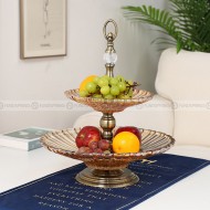 Contemporary Snack Candy Plate 2-3 Tiered Stand Glass Compote Serving Bowl Contemporary Snack Candy Plate 2-3 Tiered Stand Glass Compote Serving Bowl