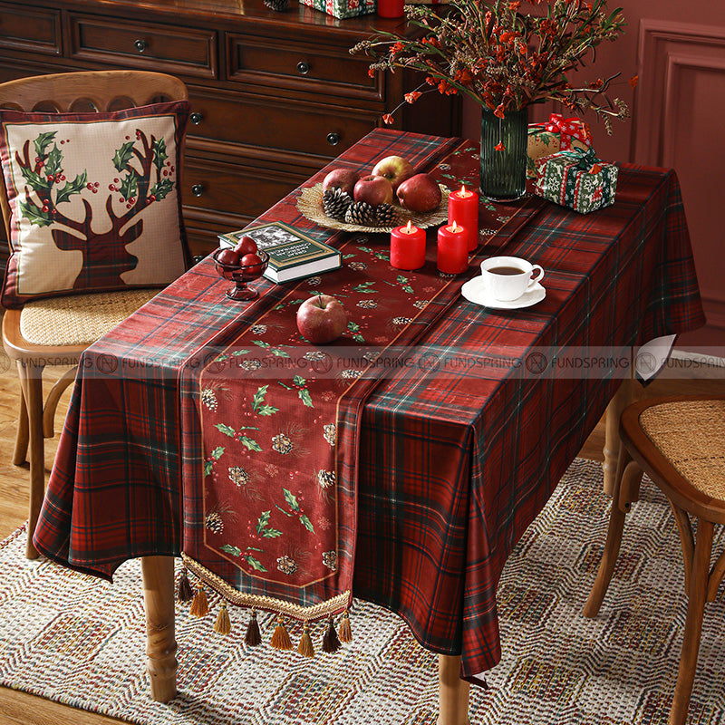 Lapland Table Runner Christmas Table Runner Luxury Red Counter Cover Lapland Table Runner Christmas Table Runner Luxury Red Counter Cover