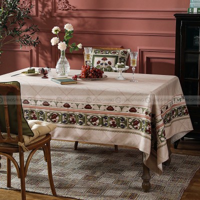 Kashaa Tablecloth Waterproof Dining Table Cover Cotton Linen Fabric Kahki Kashaa Tablecloth Waterproof Dining Table Cover Cotton Linen Fabric Kahki