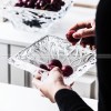 Engraved Crystal Glass Fruit Plate Square Fruit Bowl Fruit Bucket Engraved Crystal Glass Fruit Plate Square Fruit Bowl Fruit Bucket