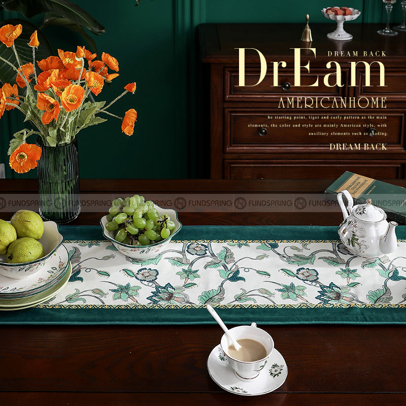 Dream Noah Table Runner Pastoral Velvet Table Decoration Cloth Dream Noah Table Runner Pastoral Velvet Table Decoration Cloth