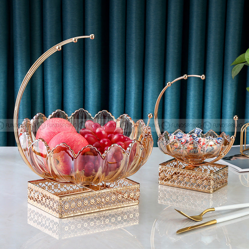 Nordic Elegance: Glass Fruit Bowl, Snack, and Dried Fruit Plate Decor