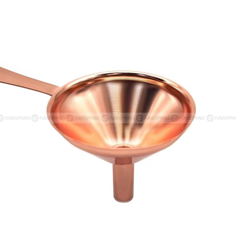 Rose Gold Stainless Steel Oil Leakage With Handle Cone Funnel Set of 3 Rose Gold Stainless Steel Oil Leakage With Handle Cone Funnel Set of 3