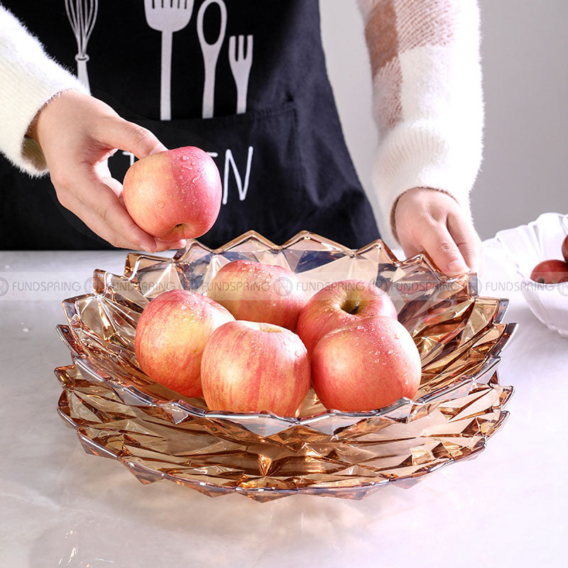 Sophisticated Crystal Elegance: Modern Glass Fruit Bowl for Living Room Sophisticated Crystal Elegance: Modern Glass Fruit Bowl for Living Room
