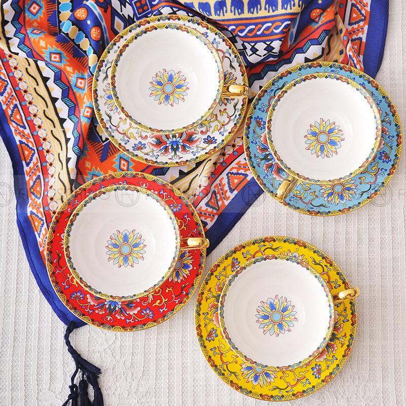 Traditional Chinese Enamel Tea Cup with Saucer Bone China Coffee Cup Set Traditional Chinese Enamel Tea Cup with Saucer Bone China Coffee Cup Set