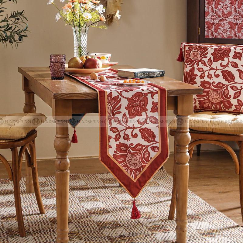 Janissa Table Runner New Year Decoration Christmas Red Table Cover Janissa Table Runner New Year Decoration Christmas Red Table Cover
