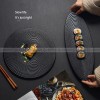 Black Frosted Ceramic Tableware Rectangular Oval/Round Flat Plate