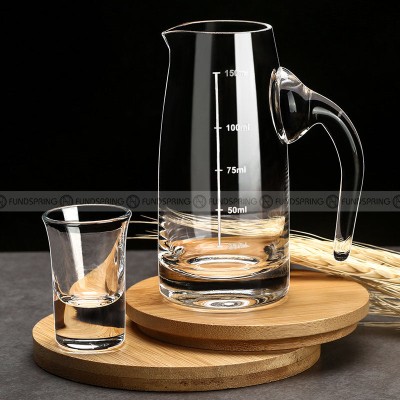 White Spirit Glass and Dispenser Set Crystal Baijiu Glass Set With 3-Layer Rack White Spirit Glass and Dispenser Set Crystal Baijiu Glass Set With 3-Layer Rack