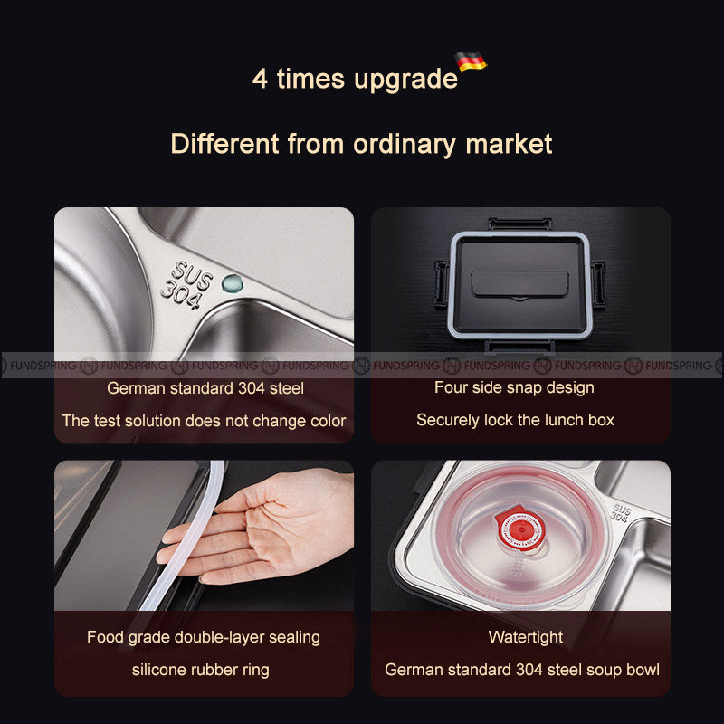 Compartmentalized Stainless Steel Insulated Lunch Box Bento Set Compartmentalized Stainless Steel Insulated Lunch Box Bento Set