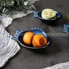 Blue Glaze Ceramic Seasoning Dish Small Fish-shape Dipping Saucer Blue Glaze Ceramic Seasoning Dish Small Fish-shape Dipping Saucer
