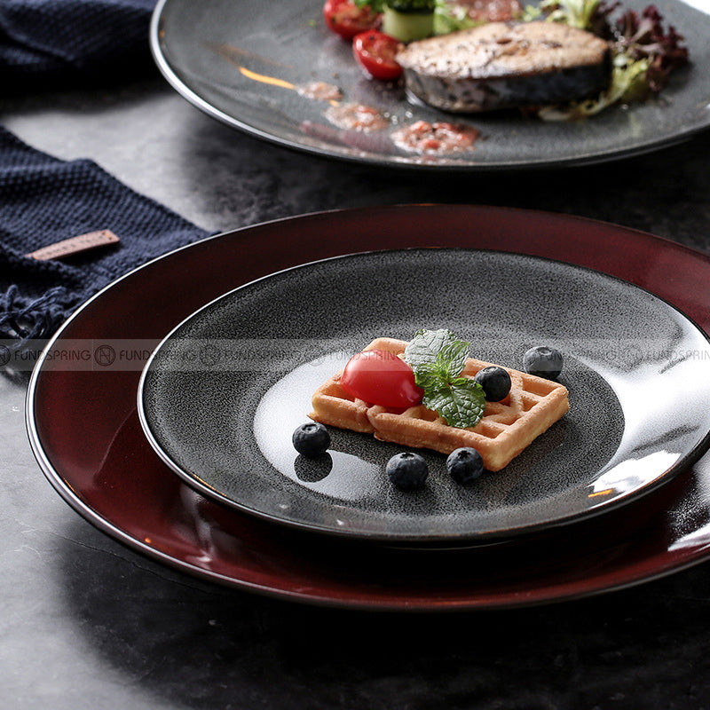 Ceramic Shallow Plate Dinner Plate Round Flat Plate Serving Plates Ceramic Shallow Plate Dinner Plate Round Flat Plate Serving Plates