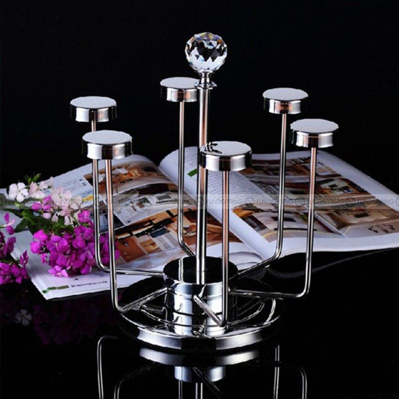 Stainless Steel Rotating Cup Hanger Draining Rack Cups Holder Stainless Steel Rotating Cup Hanger Draining Rack Cups Holder