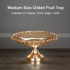 Golden Elegance: Gilded Crystal Glass Fruit Tray High-foot Serving Bowl Golden Elegance: Gilded Crystal Glass Fruit Tray High-foot Serving Bowl