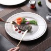 Simple White Dinnerware Ceramic Dinner Plates Round Flat Steak Plates 10.5" Simple White Dinnerware Ceramic Dinner Plates Round Flat Steak Plates 10.5"