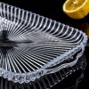 Rectangular Vertical Striped Glass Fruit Tray Multiple Functions Plate Rectangular Vertical Striped Glass Fruit Tray Multiple Functions Plate