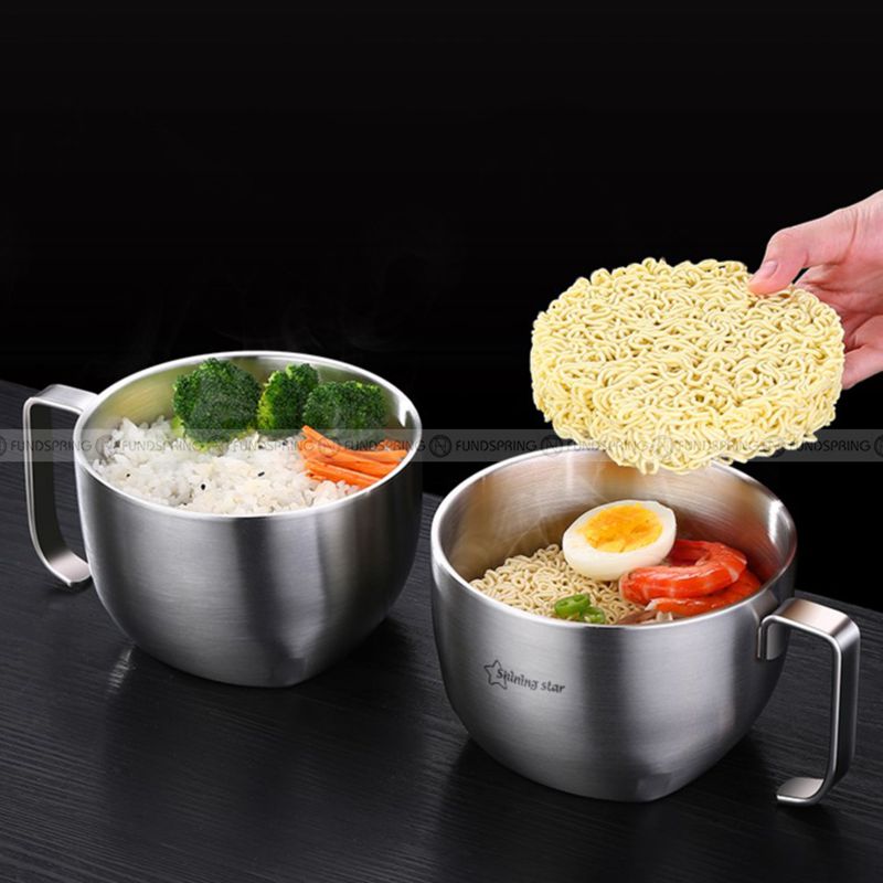 304 Stainless Steel Bowl With Lid Household Insulated Lunch Box 6" 304 Stainless Steel Bowl With Lid Household Insulated Lunch Box 6"