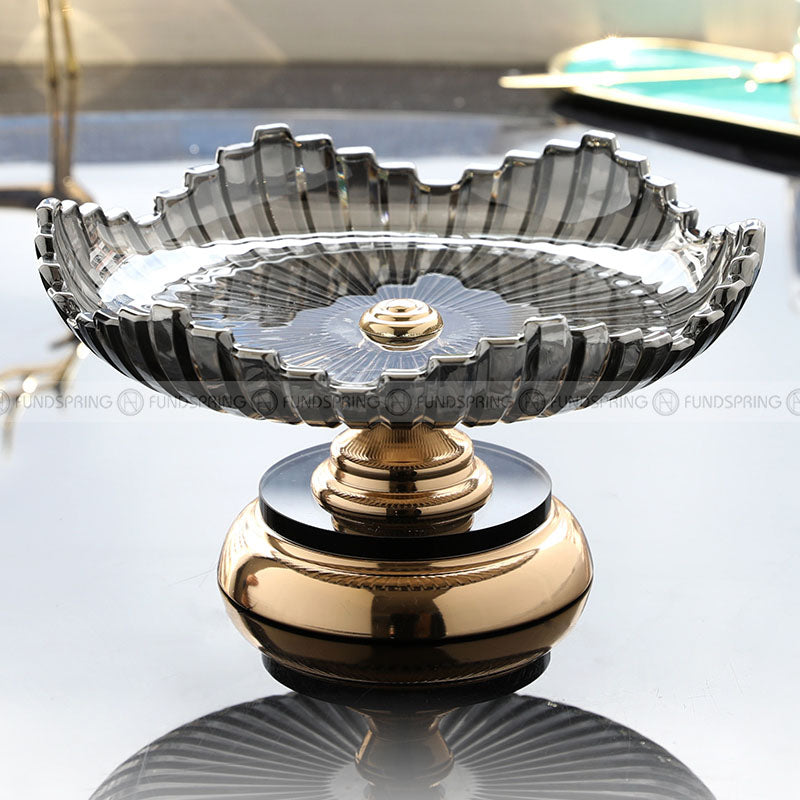 Euro Elegance: Glass Serving Bowl for Luxurious Living Room Decor Euro Elegance: Glass Serving Bowl for Luxurious Living Room Decor