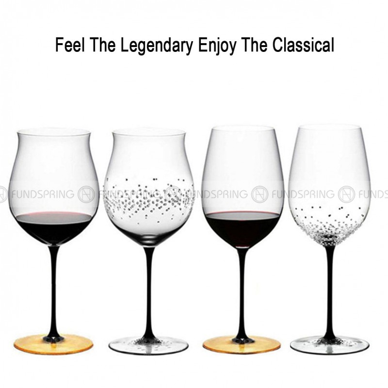 Bordeaux/Burgundy Stemware Goblet Glass With Colorful Cup Handle Bordeaux/Burgundy Stemware Goblet Glass With Colorful Cup Handle