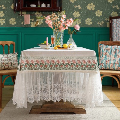 Brewster Tablecloth Lace Stitching Table Fabric Waterproof Table Cloth