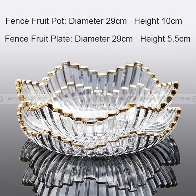 Elegant Glass Fruit Bowl Set with Minimalist Design and Golden Rim Elegant Glass Fruit Bowl Set with Minimalist Design and Golden Rim