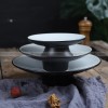 Japanese Ceramic Serving Plate High-foot Plate Matte Black Platter Japanese Ceramic Serving Plate High-foot Plate Matte Black Platter