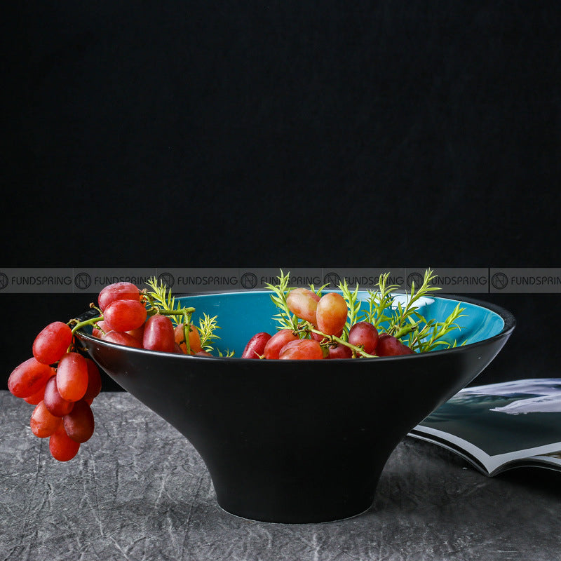 Peacock Blue Deep Dish Wide Mouth Ramen Bowl Spaghetti Plate Peacock Blue Deep Dish Wide Mouth Ramen Bowl Spaghetti Plate