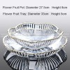 Elegant Glass Fruit Bowl Set with Minimalist Design and Golden Rim