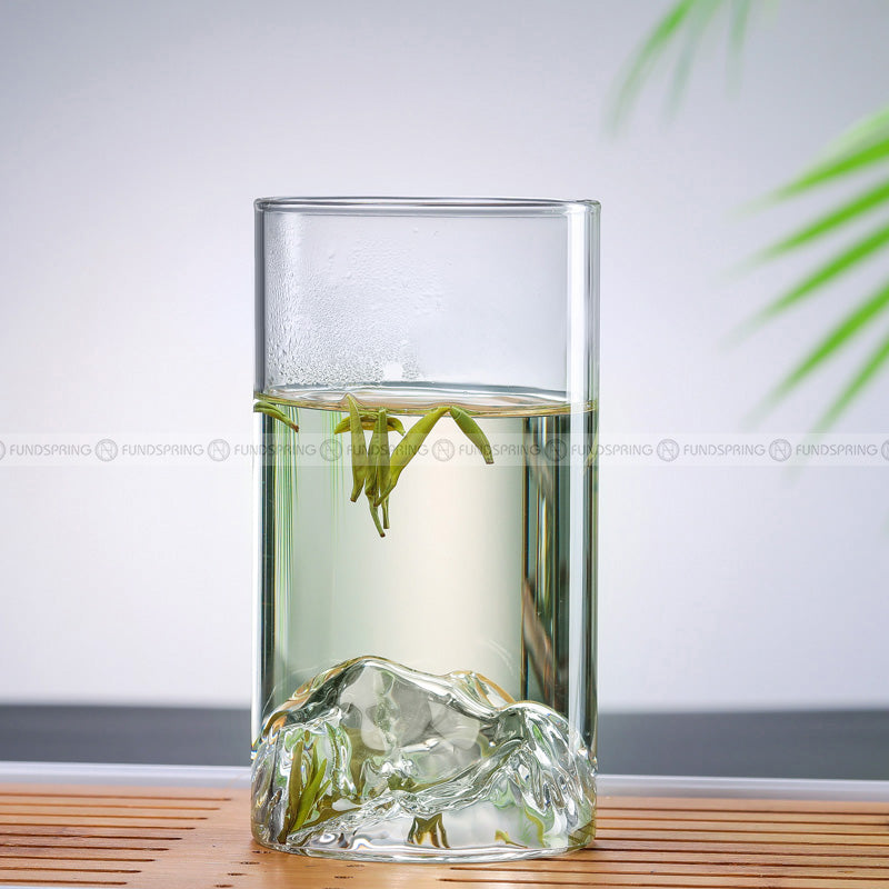 Heat Resistant Transparent Glass Coffee Cup Snow Mountain Bottom Mug Heat Resistant Transparent Glass Coffee Cup Snow Mountain Bottom Mug