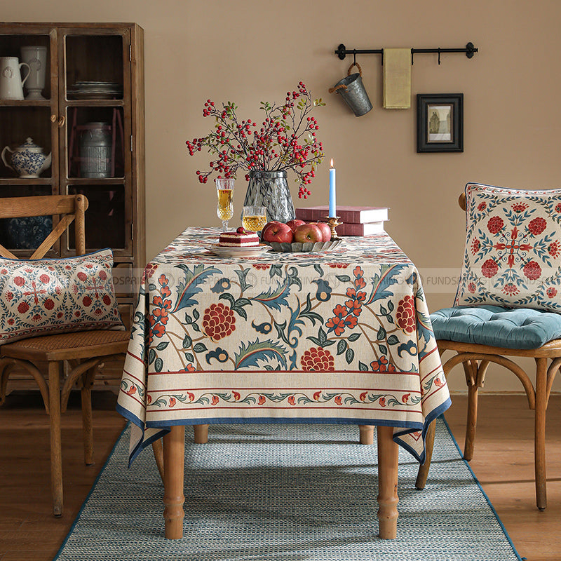 Puno Tablecloth Pastoral Vintage Cotton Linen Waterproof Table Clothes Puno Tablecloth Pastoral Vintage Cotton Linen Waterproof Table Clothes