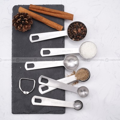 Baking Scale Measure Spoon Stainless Steel Round Measuring Spoon Set of 9 Baking Scale Measure Spoon Stainless Steel Round Measuring Spoon Set of 9