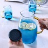Blue Haze Elegance: Glass Pitcher & Tumbler Set with Stylish Tray Blue Haze Elegance: Glass Pitcher & Tumbler Set with Stylish Tray