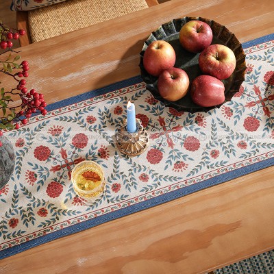 Puno Table Runner Pastoral Vintage Cotton Waterproof Table Runner