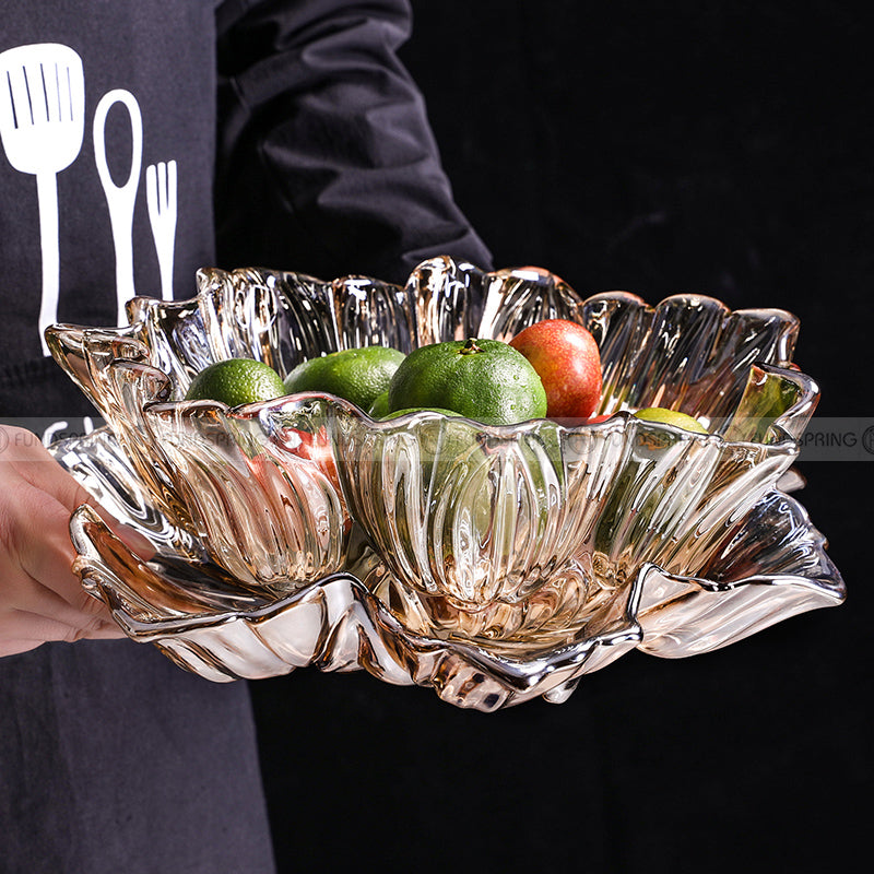 Crystal Clear Elegance: Minimalist Glass Fruit Pot and Bowl Set Crystal Clear Elegance: Minimalist Glass Fruit Pot and Bowl Set