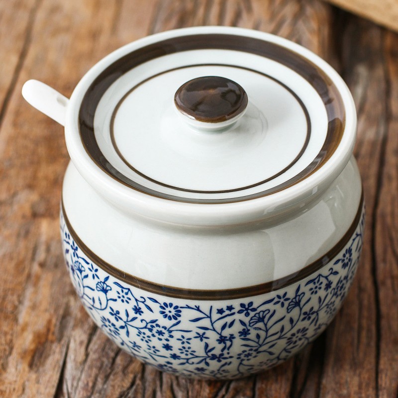 Flavorful Harmony Ceramic Seasoning Jars - Set of 2 (600ml each) with Lids and Spoons Flavorful Harmony Ceramic Seasoning Jars - Set of 2 (600ml each) with Lids and Spoons