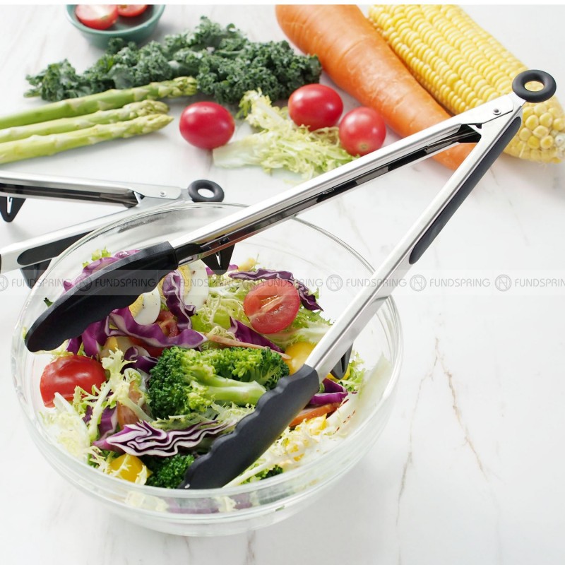 Food Clips Stainless Steel Bread Food Tongs Outdoor BBQ Tools with Pad Food Clips Stainless Steel Bread Food Tongs Outdoor BBQ Tools with Pad