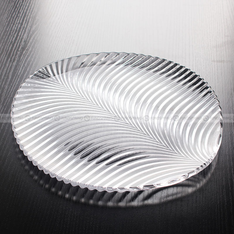 Leaf Pattern Crystal Glass Bowl And Plate Fruit Bucket Salad Bowl Leaf Pattern Crystal Glass Bowl And Plate Fruit Bucket Salad Bowl