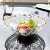 Elegant Glass Fruit Bowl Set with Minimalist Design and Golden Rim