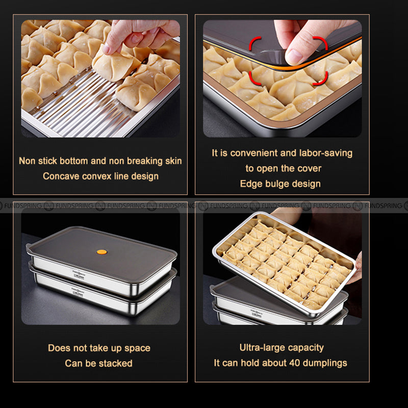 304 Stainless Steel Storage Box Dumpling Plate Fresh-keeping Box 304 Stainless Steel Storage Box Dumpling Plate Fresh-keeping Box