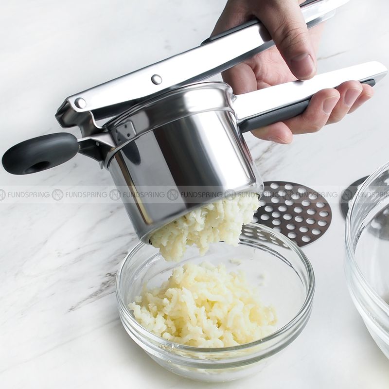 Silicone Handle Potato Puree Press with 3 Filter Holes - Mashed Potato Maker Silicone Handle Potato Puree Press with 3 Filter Holes - Mashed Potato Maker