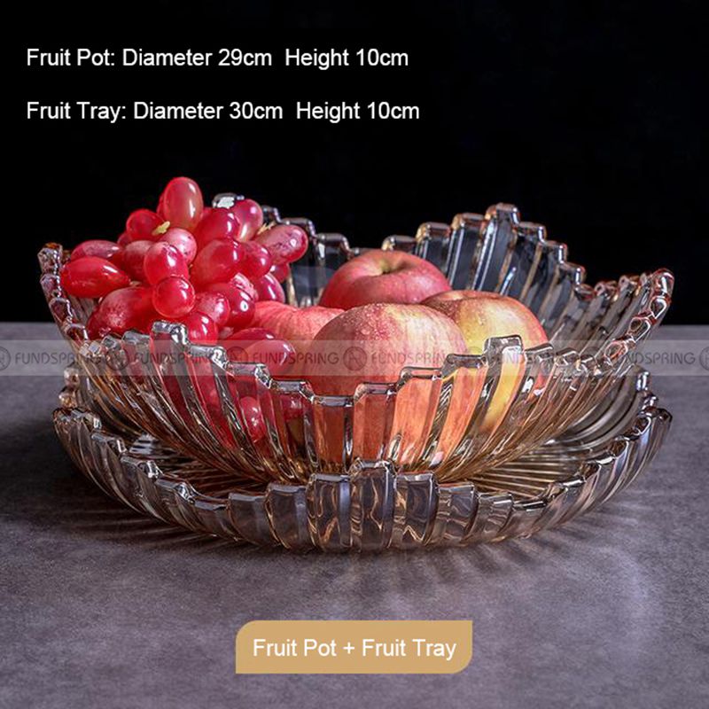 Glassy Elegance: European-Style Minimalist Glass Fruit Bowl, Candy, and Snack Plate Glassy Elegance: European-Style Minimalist Glass Fruit Bowl, Candy, and Snack Plate