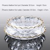 Elegant Glass Fruit Bowl Set with Minimalist Design and Golden Rim